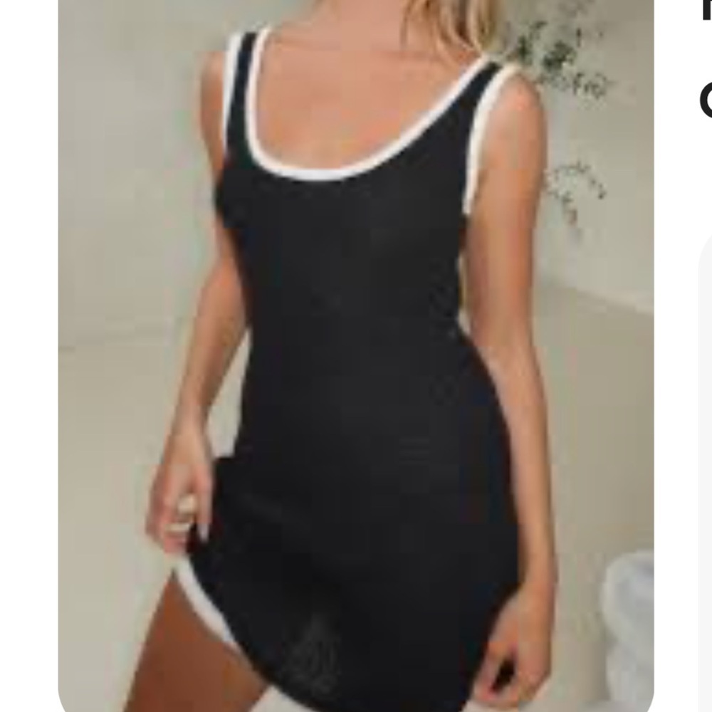 NWT Divided Black and White Knit A Line Mini Dress
